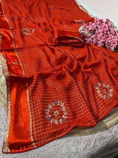 Vinayak checks handwork wholesale saree suppliers